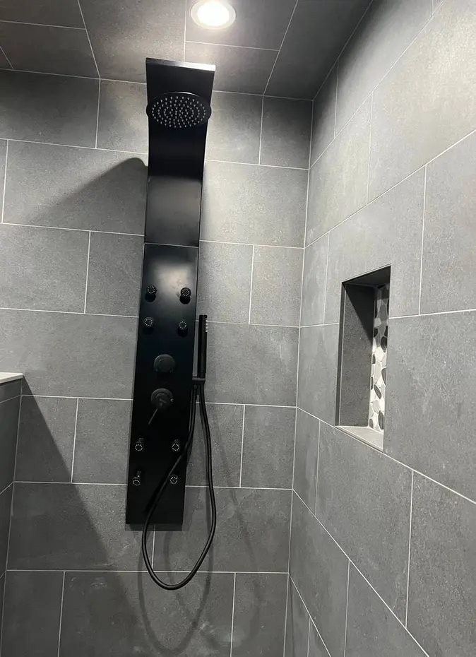 Luxury bathroom vanity with LED mirrors and gold hardware Bellevue WA